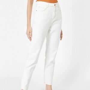 Koton Off white High-Rise Women's Mom Crop Jeans